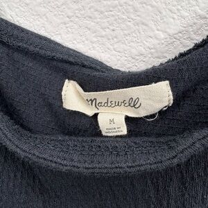 Madewell Black Babydoll Peplum Top